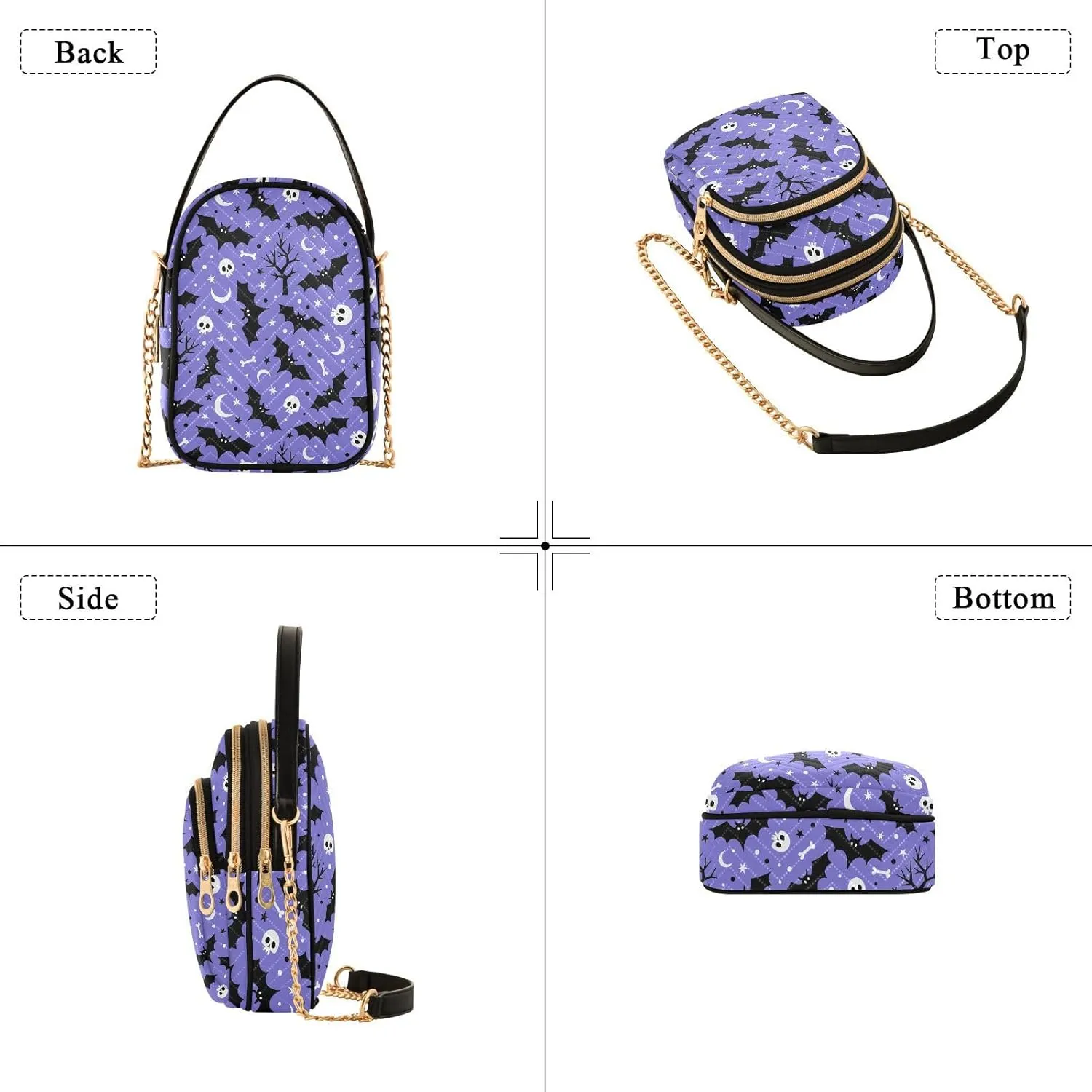 Small Cross body Bags for Women Quilted Crossbody Cell Phone Shoulder Purse Handbags Wallet Detachable Chain Bag