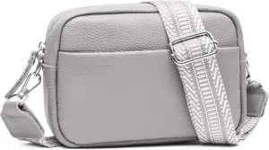 Small Crossbody Bags for Women Genuine Leather, Guitar Strap Shoulder Handbag Purse Camera Bag with Rfid Card Slots