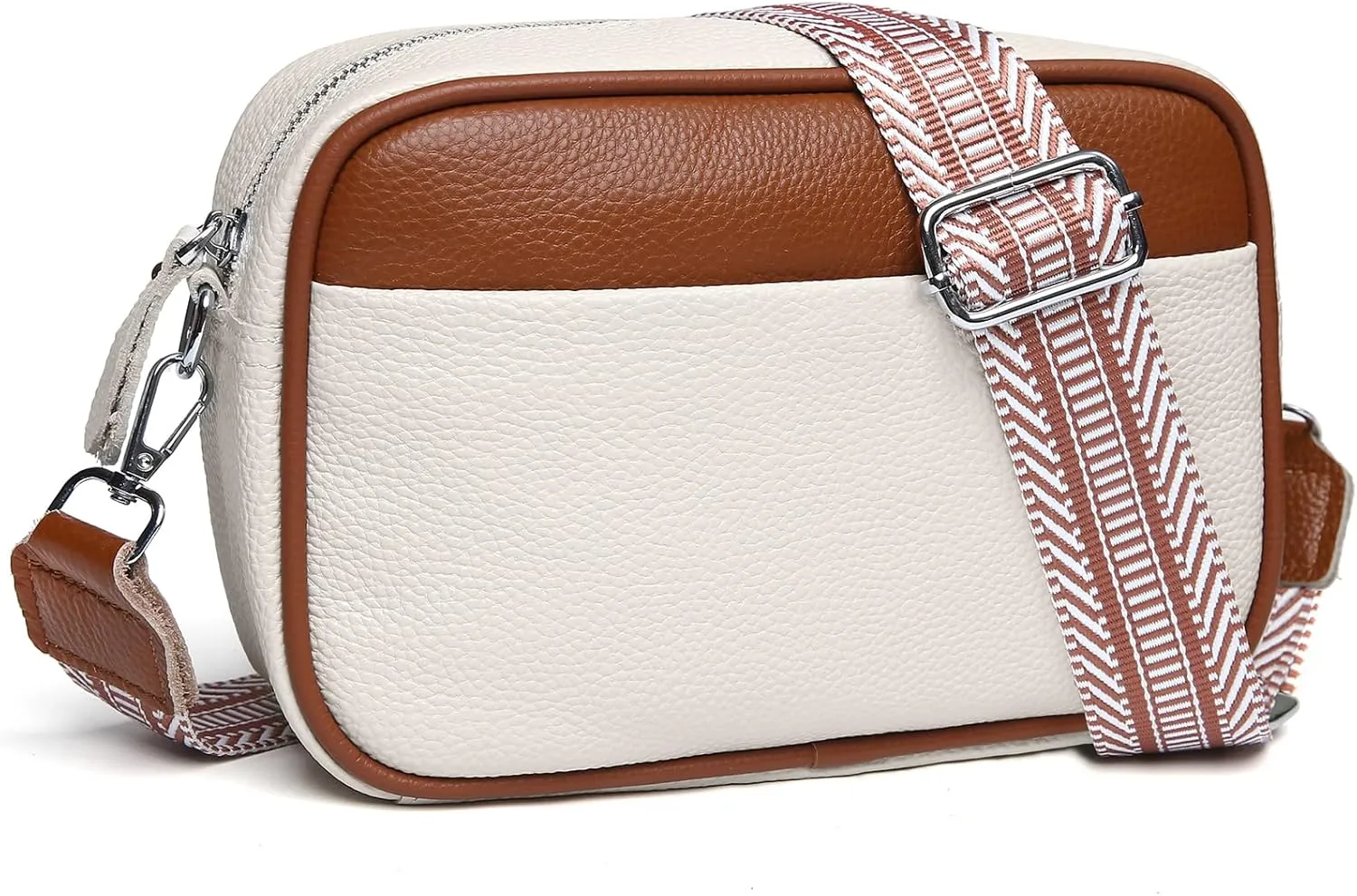 Small Crossbody Bags for Women Genuine Leather, Guitar Strap Shoulder Handbag Purse Camera Bag with Rfid Card Slots