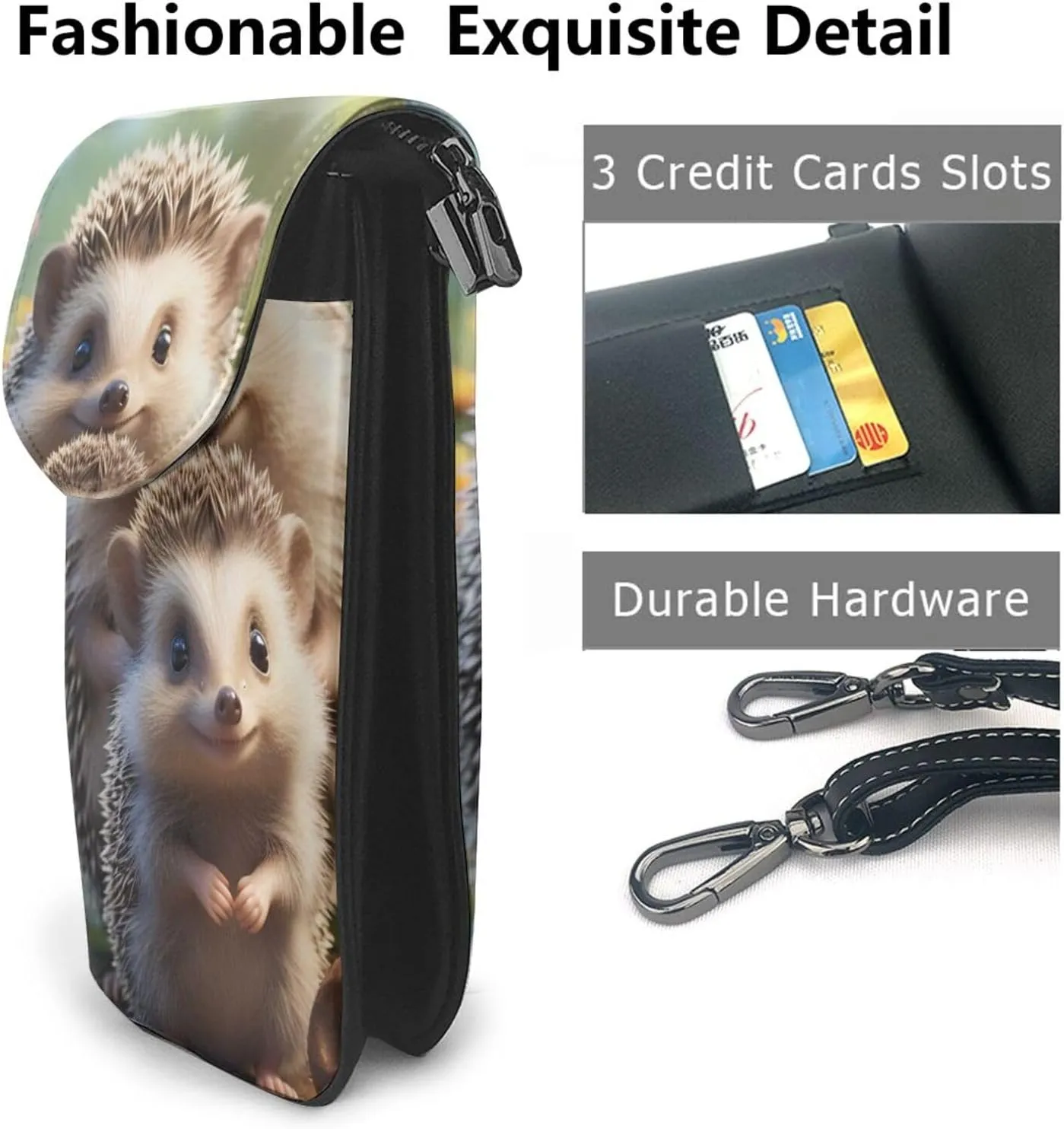 Small Crossbody Bags for Women,Leather Shoulder Bag for Cell Phone Purse with Strap and ovely Pet Dog Beagle Printed