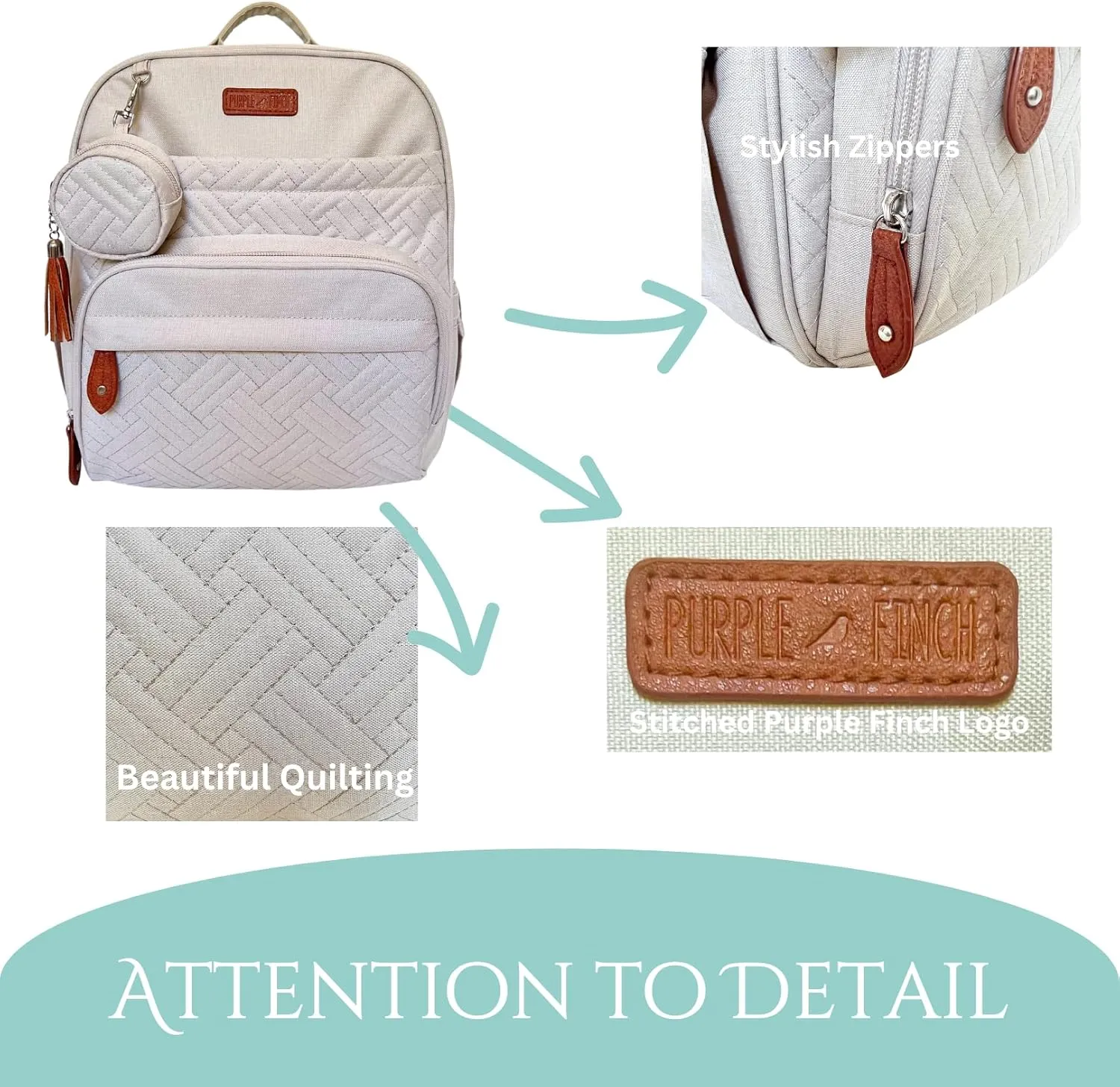 Small Diaper Bag Backpack, Mini Diaper Backpack, Lightweight, Insulated Pockets, Changing Pad, Stroller Straps (Classic, Light Cream)