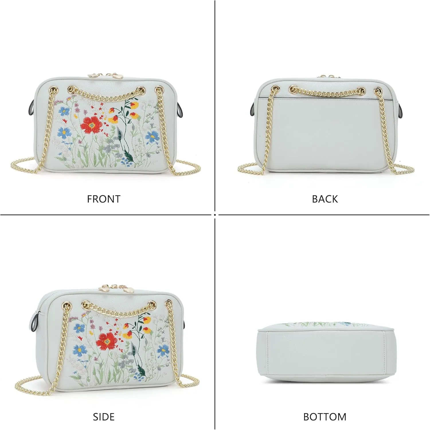 Small Flower Crossbody Bag, Trendy Designer Shoulder Bag, Phone Purse for Women with Adjustable Chain Straps