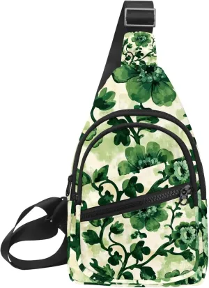 Small Sling Backpack Crossbody Sling Bag, Chest Bag Daypack, Vintage Floral