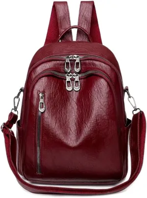 Soft Leather Backpack Purse for Women Convertible Rucksack Designer Shoulder Bag Waterproof Travel Satchel Bag Daypack
