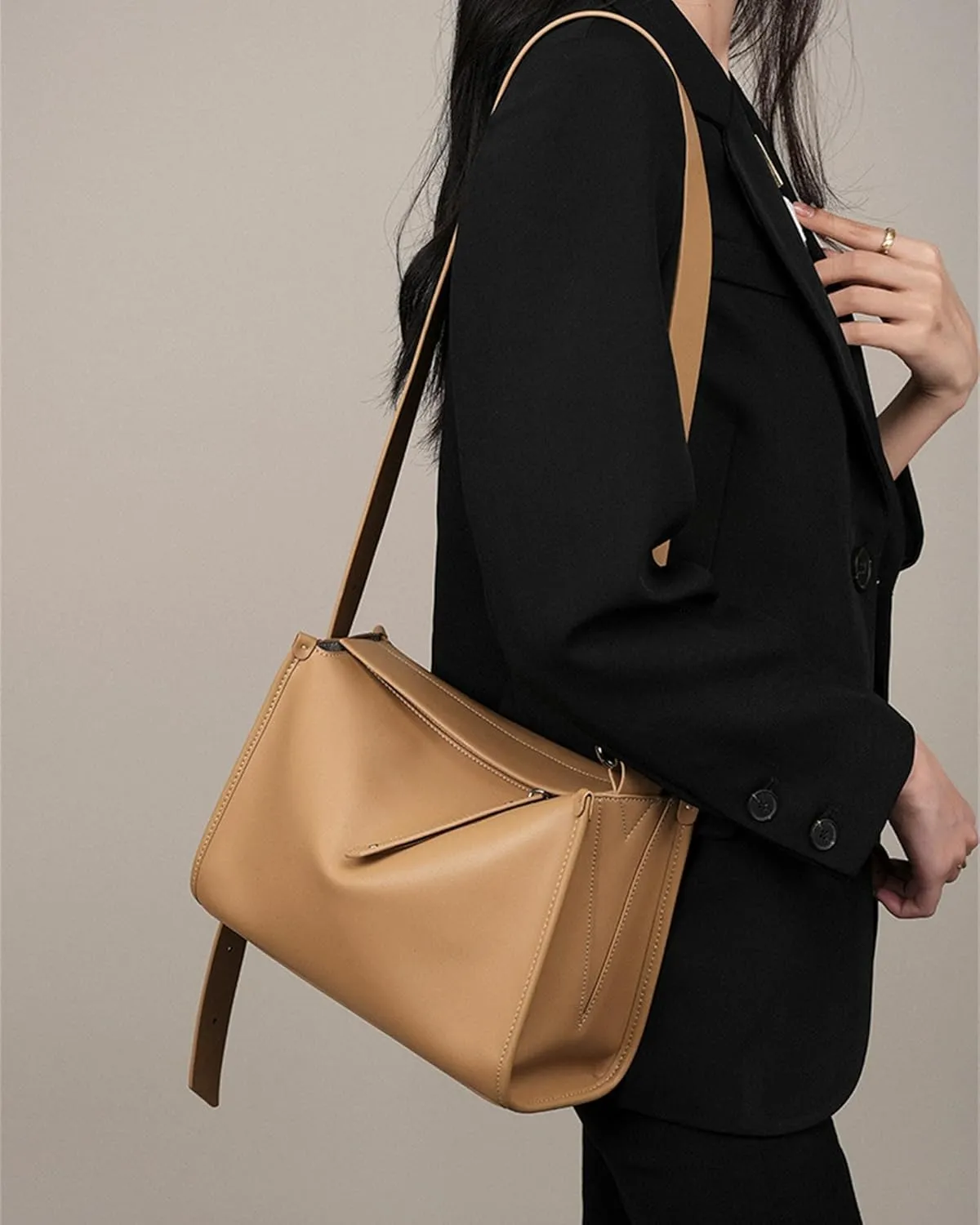 Soft Leather Tote Bag for Women, Ladies Bucket Purse, Large Capacity Shoulder Handbag, Designer Hobo Bags