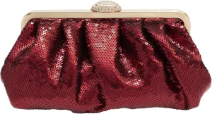 Solid Color Fish Scale Sequins Pleated Clutch Bag Hardware With Rhinestones Shiny Crossbody Purse for Women