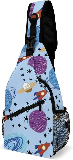 Space Comets Fashion Sling Bag Shoulder Chest Crossbody Bags for Women Men Backpack Daypack Travel Hiking
