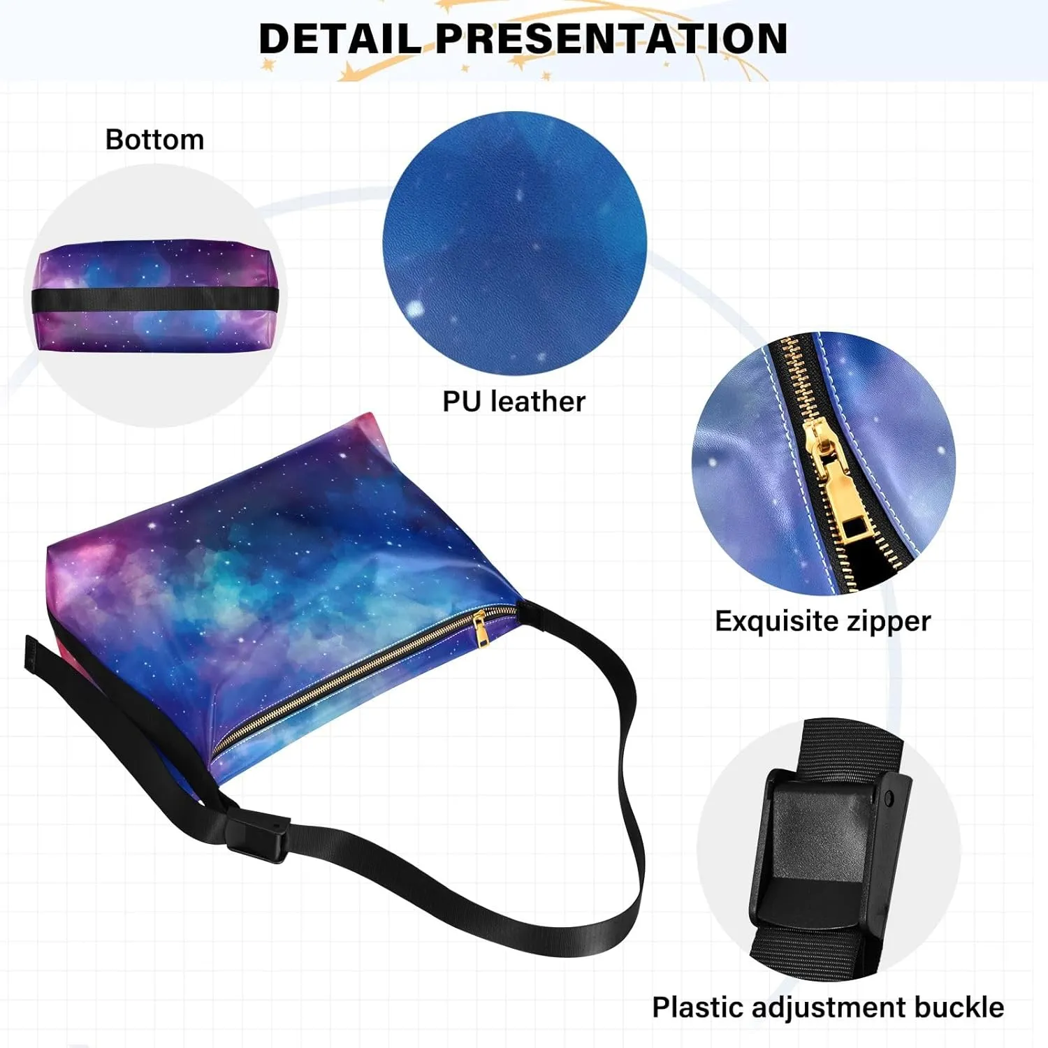 Space Large Leather Crossbody Bag, Shoulder Sling Bag for Men, Cross Body Leather Shoulder Bag