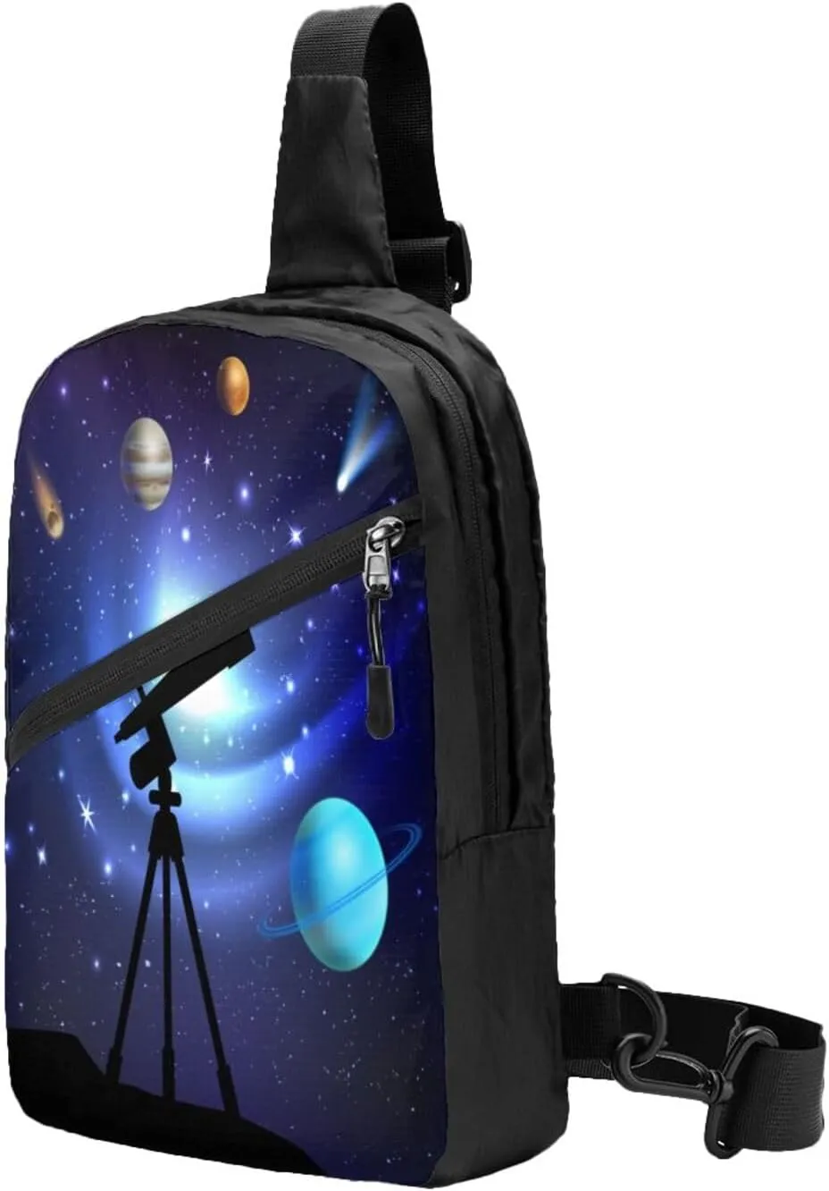 Space Telescope Sling Bag for Men Women, Small Crossbody Sling Backpack Shoulder Chest Bag, Anti Theft Travel Hiking Sports
