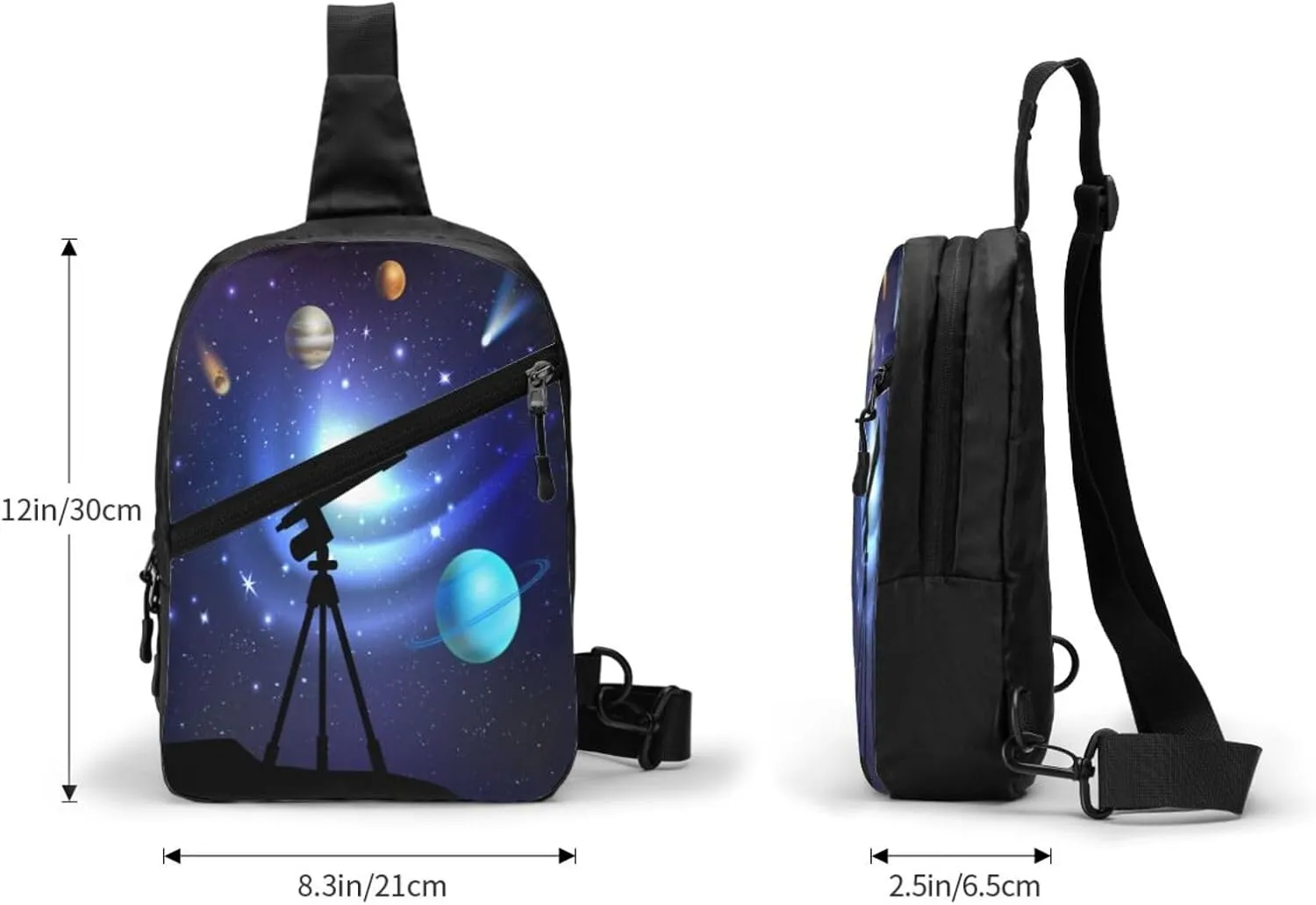 Space Telescope Sling Bag for Men Women, Small Crossbody Sling Backpack Shoulder Chest Bag, Anti Theft Travel Hiking Sports