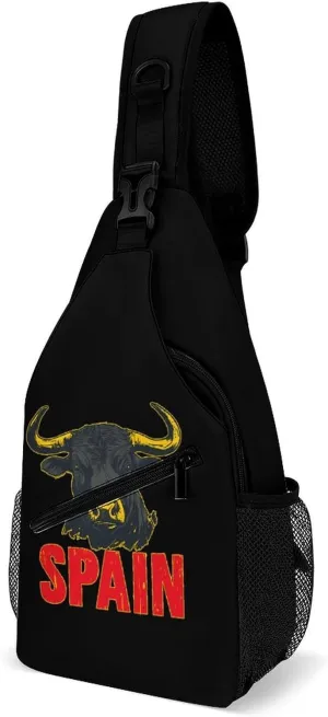 Spain Spanish Bull Casual Sling Bag Backpack Travel Shoulder Chest Crossbody Bags Adjustable Daypack Unisex