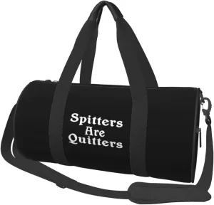 Spitters are Quitters Convertible Garment Bag with Shoulder Strap, Carry on Garment Duffel Bag for Men Women - Rolling Foldable for Travel Luggage Bags (Black)