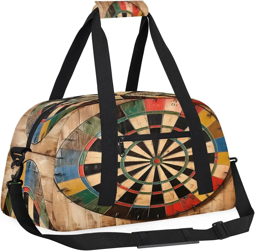 Sports Duffle Bags Travel Duffle Bag Gym Bag Vintage Dart Board Weekender Travel Bag Waterproof Overnight Bag Carry On Travel Tote Bag Dance Bags