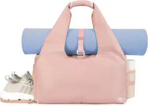 sportsnew Yoga Gym Bags for Women with Shoes Compartment & Wet Dry Storage Pockets & Adjustable Yoga Mat Holder, Patent Pending