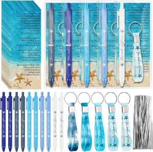 Starfish Story Appreciation Gifts Bulk Make a Difference Ballpoint Pens Starfish Silicon Keychains Motivational Cards Thank You Gift for Coworker Employee Teacher Volunteers
