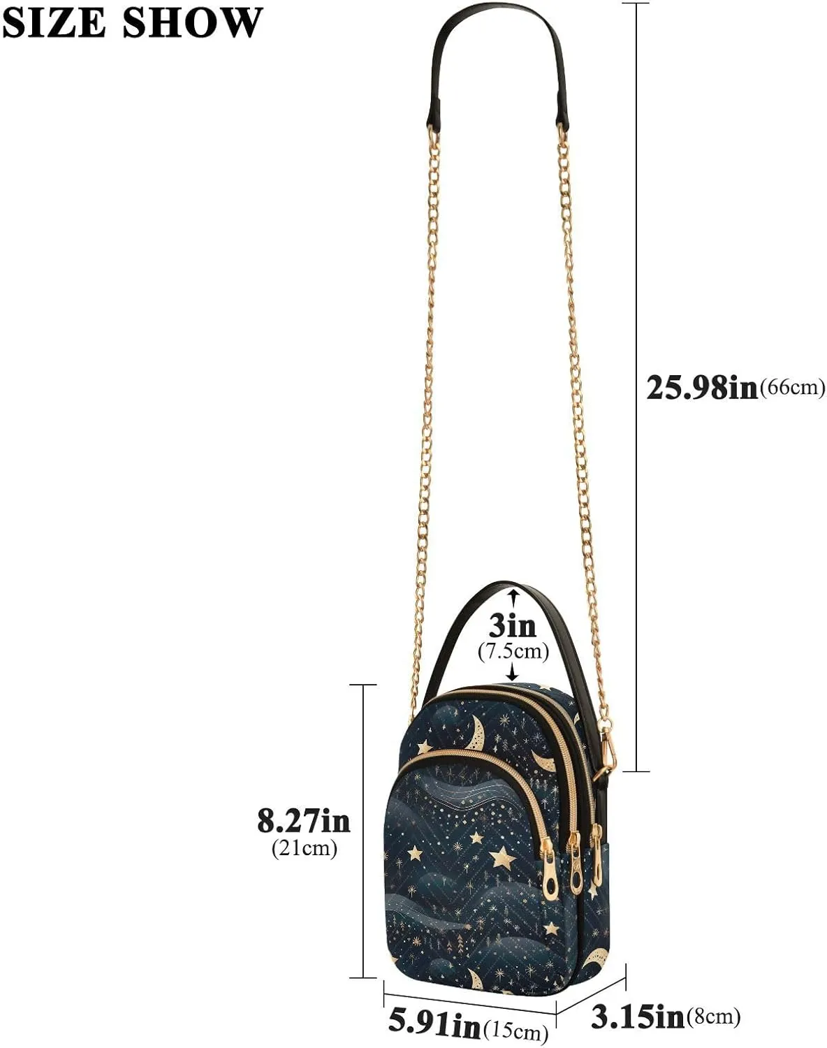 Stars and Moon Small Crossbody Bags for Women Detachable Strap Purses Travel Handbags 20850782