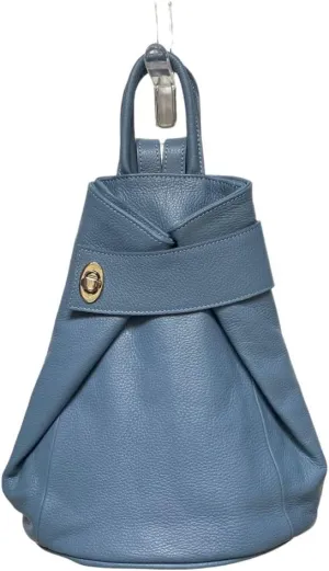 Stella Convertible Leather Backpack Purse – Casual Travel Tote Bag (French Blue)
