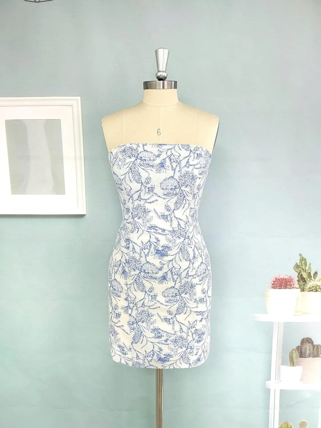 Strapless Short Prom Dress Foral Print Tight Bodycon Homecoming Dresses for Teens 2025 Cocktail Formal Dress