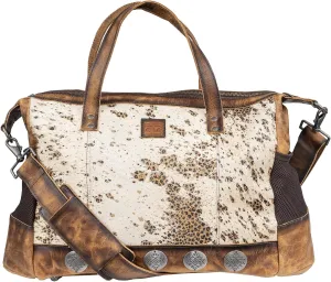 STS Ranchwear Womens Serengeti Amelia Cream/Leopard Cowhide Tote Bag