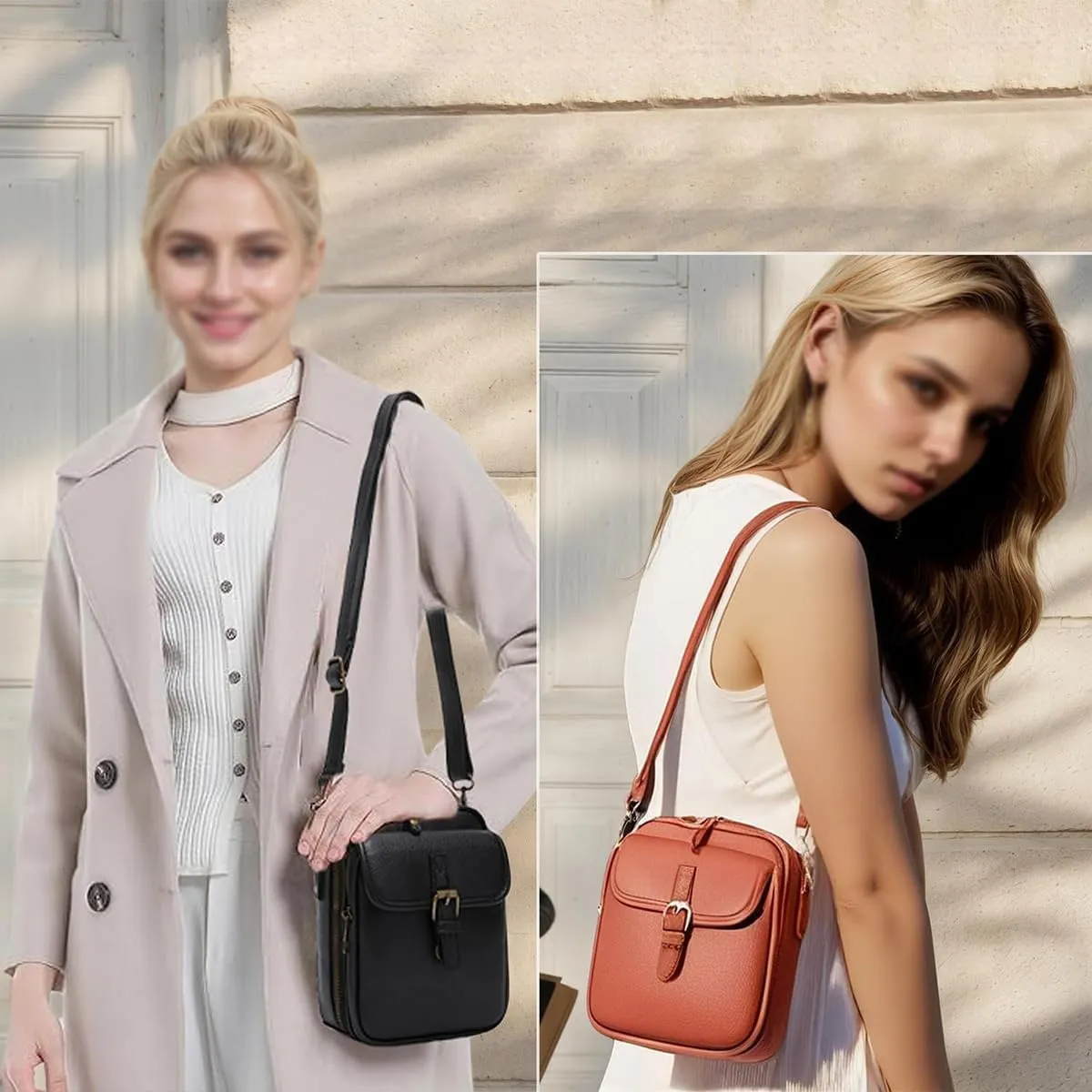 Successivei Crossbody Leather Bag, Forcipower Crossbody Leather Bag, Zealburst Anti-Theft Vintage Shoulder Messenger Bags