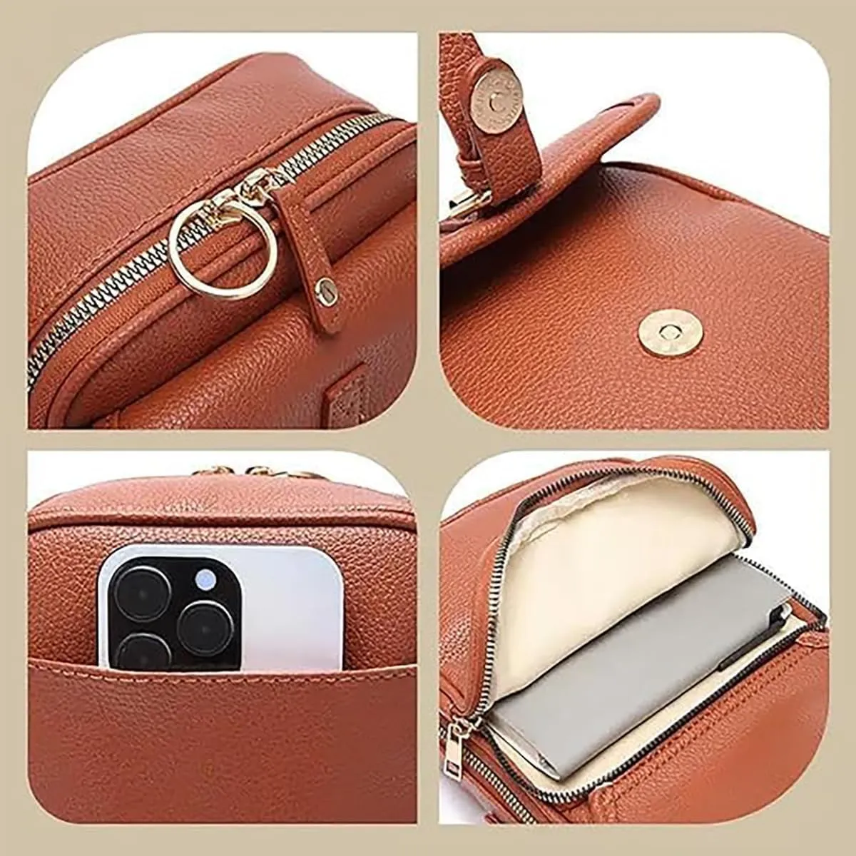 Successivei Crossbody Leather Bag, Forcipower Crossbody Leather Bag, Zealburst Anti-Theft Vintage Shoulder Messenger Bags
