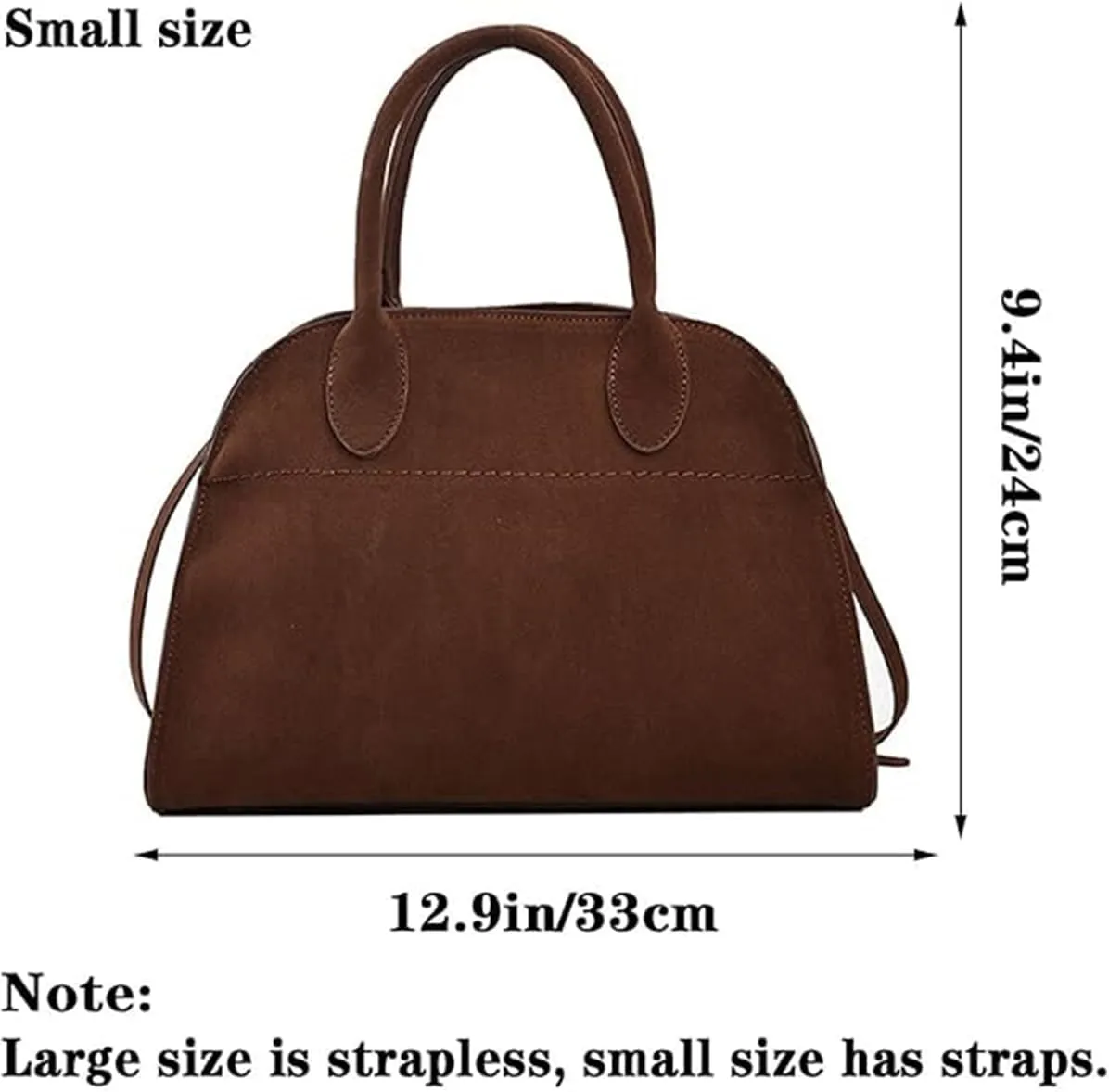 Suede Tote Bag for Women, Vintage Retro Top Handle Satchel Bag with 4 Compartments & Adjustable Crossbody Strap