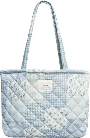 Sunwel Fashion Top Zipper Women Floral Quilted Tote Bag for Work Travel Gym Shopping Beach