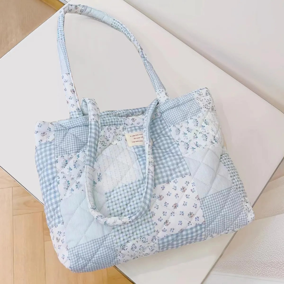 Sunwel Fashion Top Zipper Women Floral Quilted Tote Bag for Work Travel Gym Shopping Beach