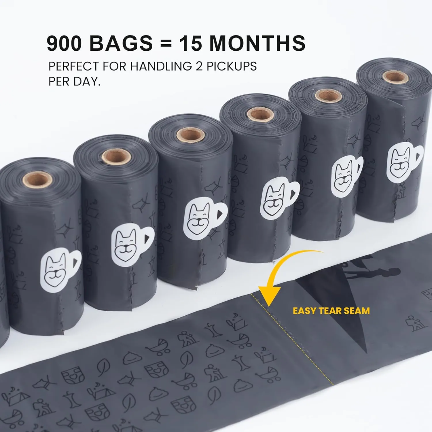 SVD.PET Dog Poop Bags Rolls, 900 Bags with Waste Bag Holder, 100% Leak-Proof, Unscented Dog Bags for Poop, Pet Waste Bag Refill Rolls