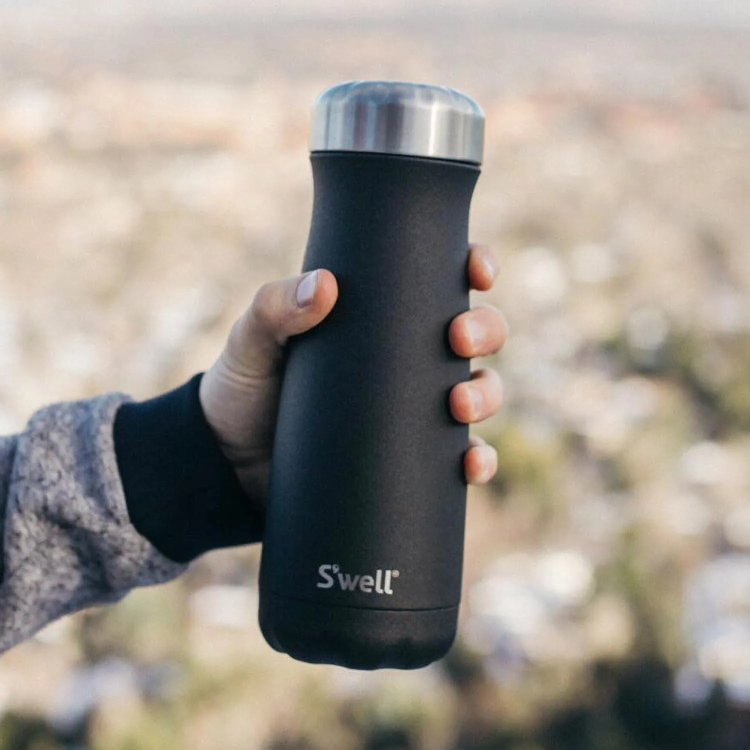 S'well Stainless Steel Traveler, 20oz, Onyx, Triple Layered Vacuum Insulated Containers Keeps Drinks Cold for 36 Hours and Hot for 15, BPA Free, Easy Carrying On the Go
