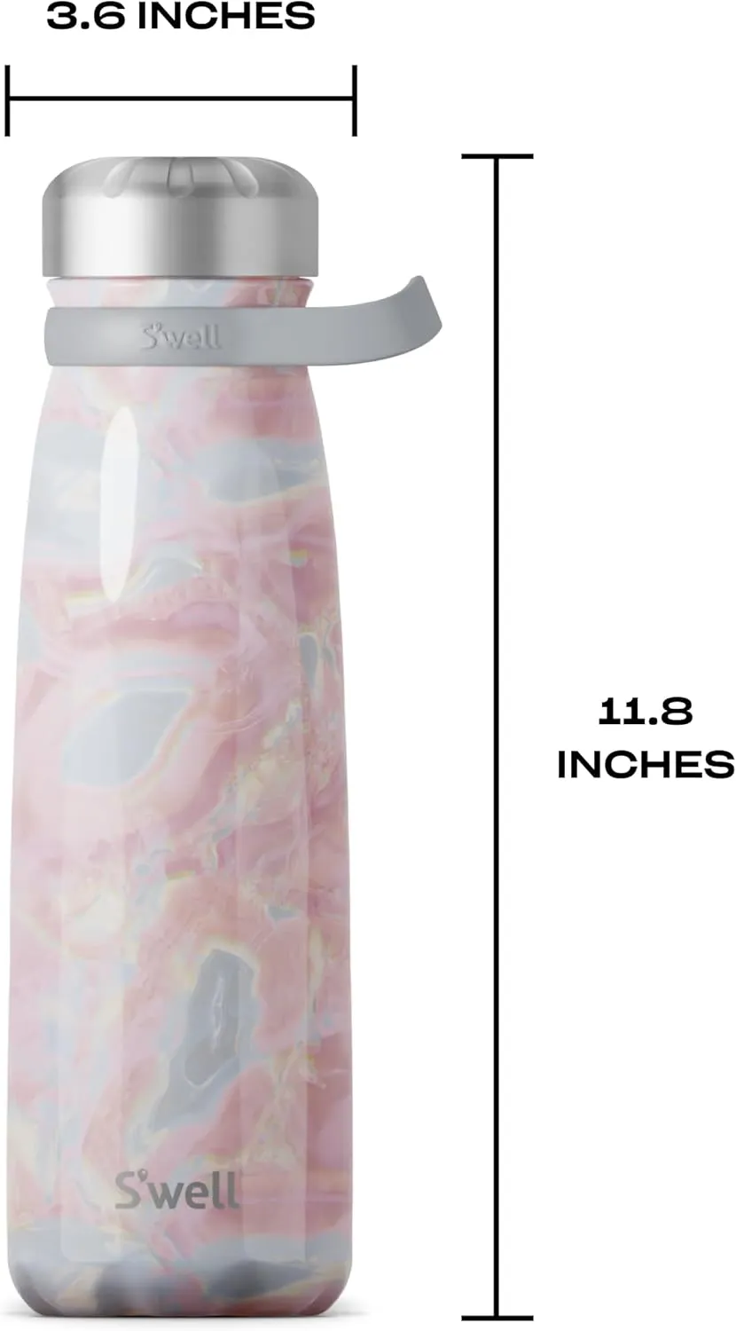 S'well Stainless Steel Traveler With Handle, 40oz, Geode Rose, Triple Layered Vacuum Insulated Containers Keeps Drinks Cold for 60 Hours and Hot for 20, BPA Free, Easy Carrying On the Go
