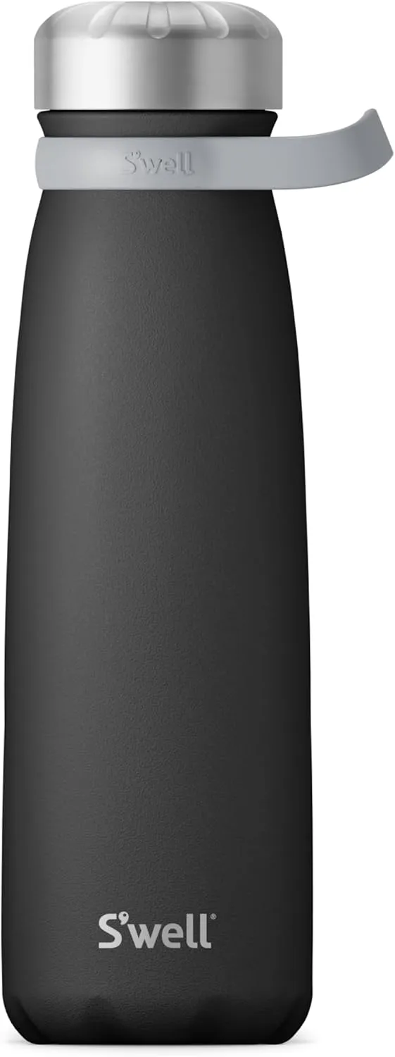 S'well Stainless Steel Traveler With Handle, 40oz, Onyx, Triple Layered Vacuum Insulated Containers Keeps Drinks Cold for 60 Hours and Hot for 20, BPA Free, Easy Carrying On the Go
