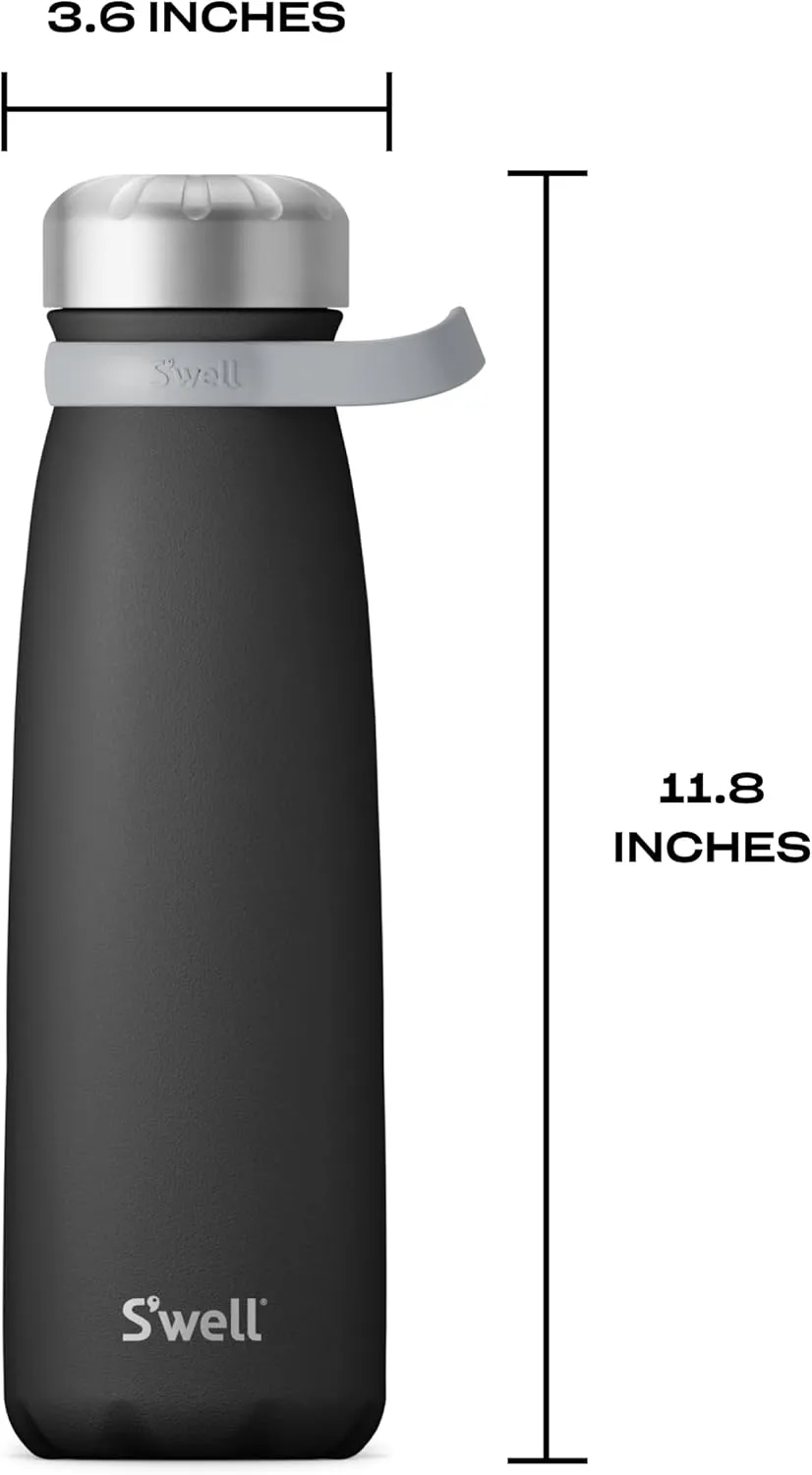 S'well Stainless Steel Traveler With Handle, 40oz, Onyx, Triple Layered Vacuum Insulated Containers Keeps Drinks Cold for 60 Hours and Hot for 20, BPA Free, Easy Carrying On the Go