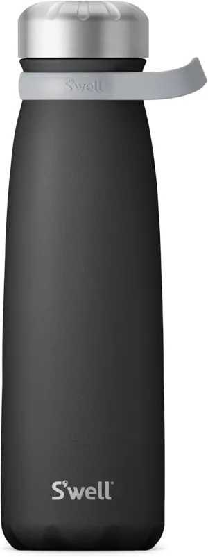 S'well Stainless Steel Traveler With Handle, 40oz, Onyx, Triple Layered Vacuum Insulated Containers Keeps Drinks Cold for 60 Hours and Hot for 20, BPA Free, Easy Carrying On the Go