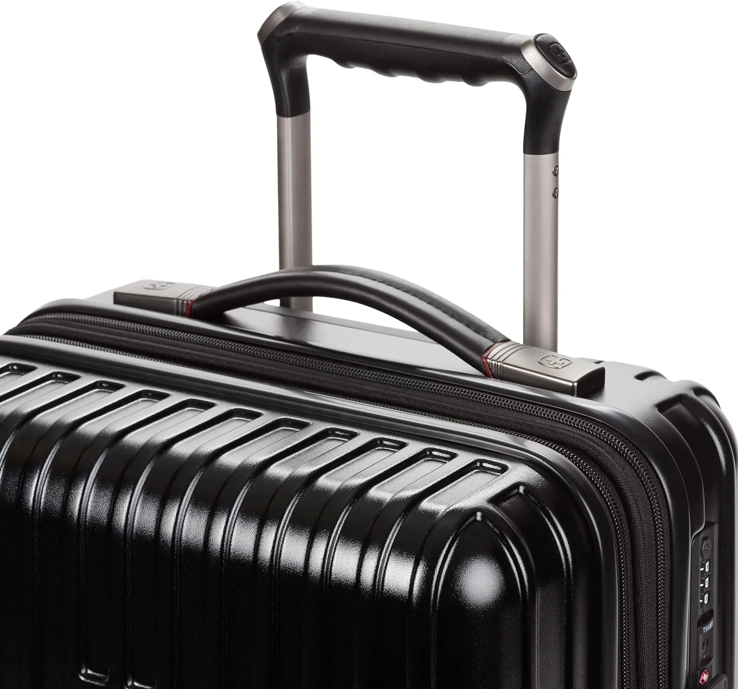 SwissGear 7910 Hardside Expandable Luggage with Spinner Wheels, TSA Lock and USB, Black, Carry-On 20-Inch