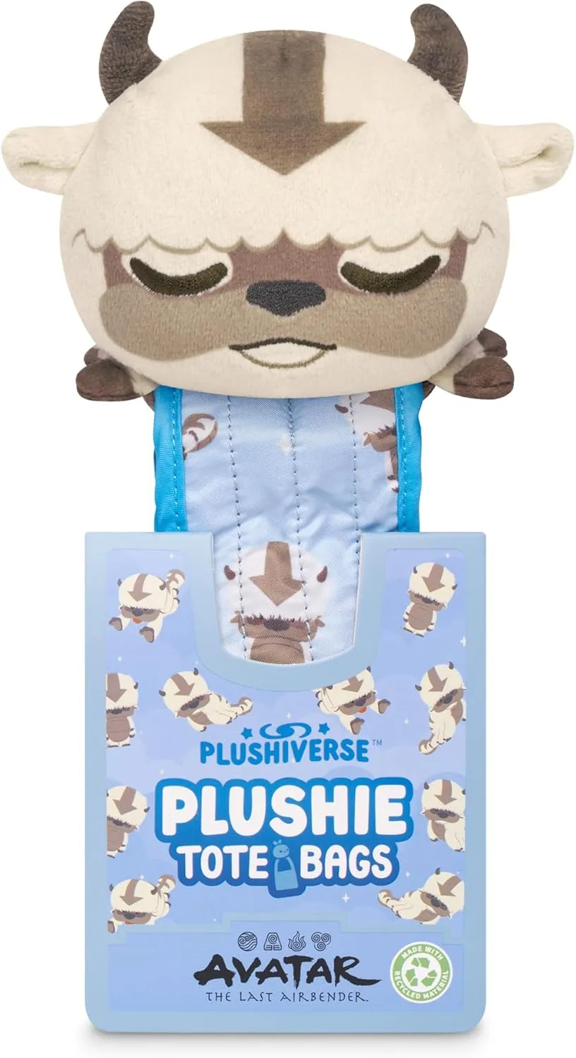 TeeTurle Avatar The Last Airbender - Appa Plushie Tote Bag - Cute Novelty Foldable Shoulder Bag