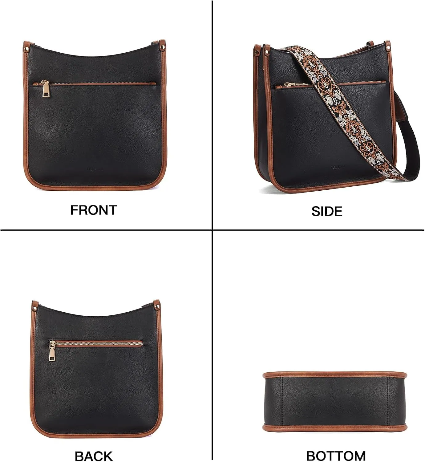Telena Crossbody Purses for Women Trendy Vegan Leather Purses Bucket Hobo Bags Handbags with Adjustable Guitar Strap