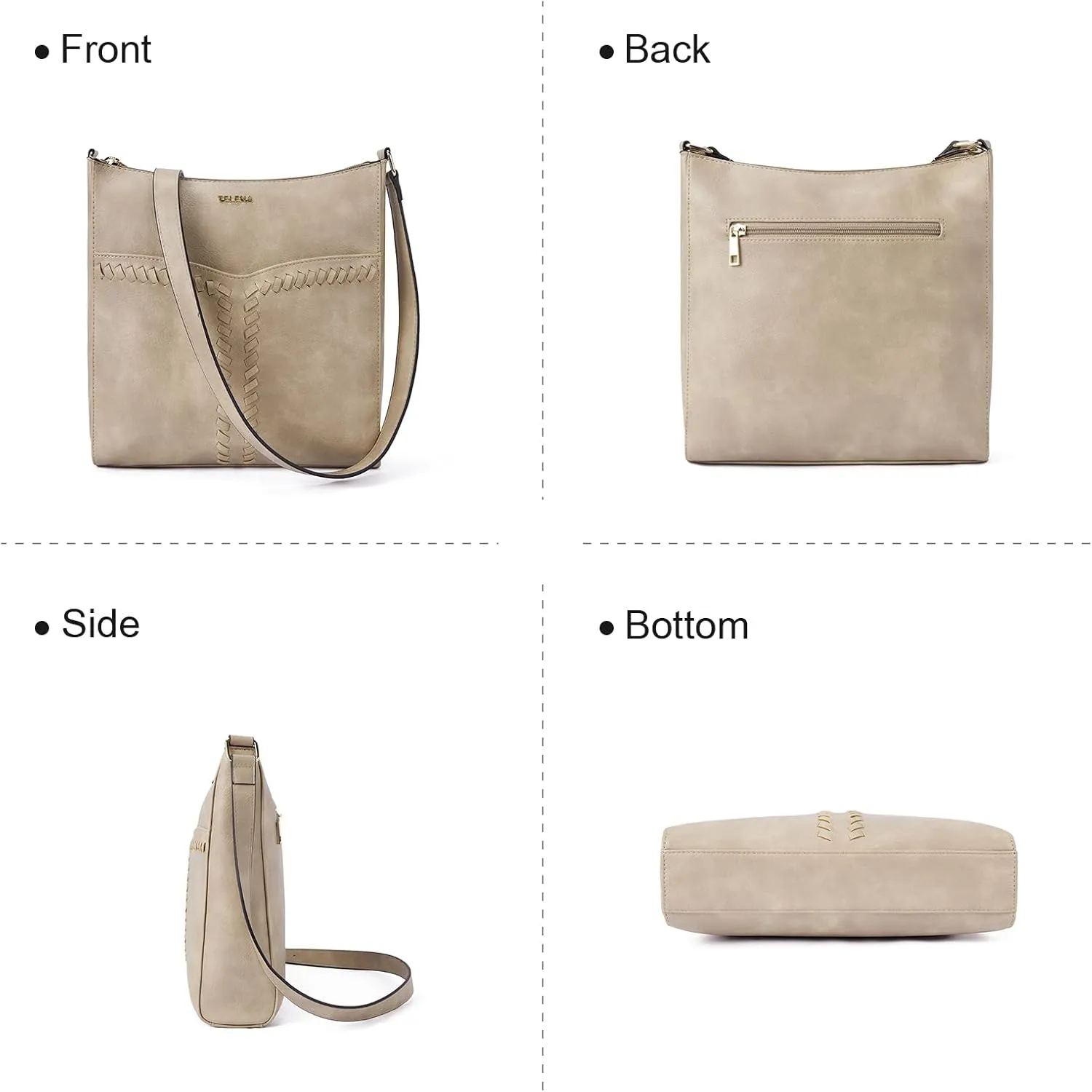 Telena Crossbody Purses for Women Trendy Vegan Leather Purses Bucket Hobo Bags Handbags with Adjustable Guitar Strap