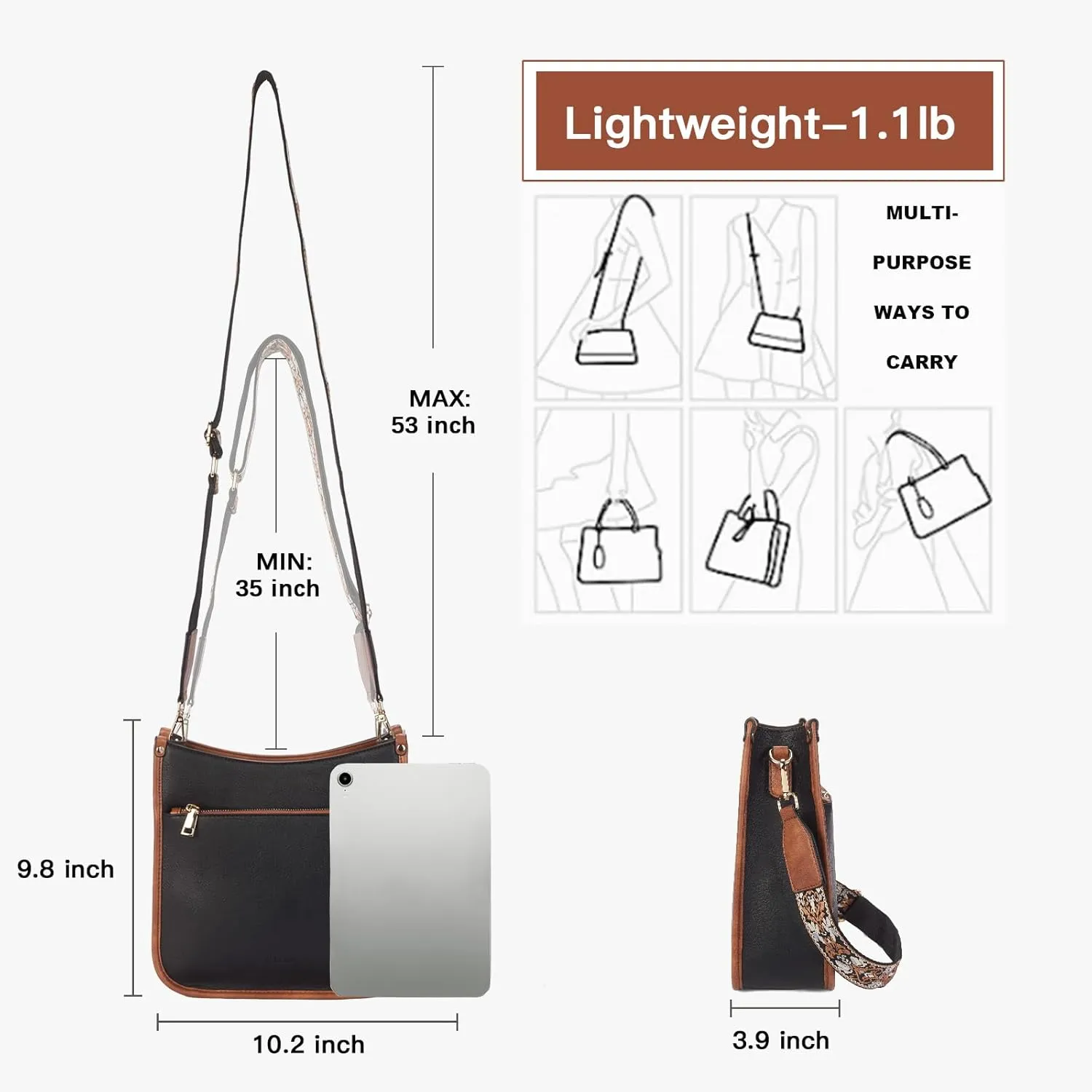 Telena Crossbody Purses for Women Trendy Vegan Leather Purses Bucket Hobo Bags Handbags with Adjustable Guitar Strap