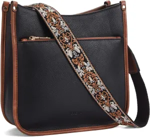 Telena Crossbody Purses for Women Trendy Vegan Leather Purses Bucket Hobo Bags Handbags with Adjustable Guitar Strap