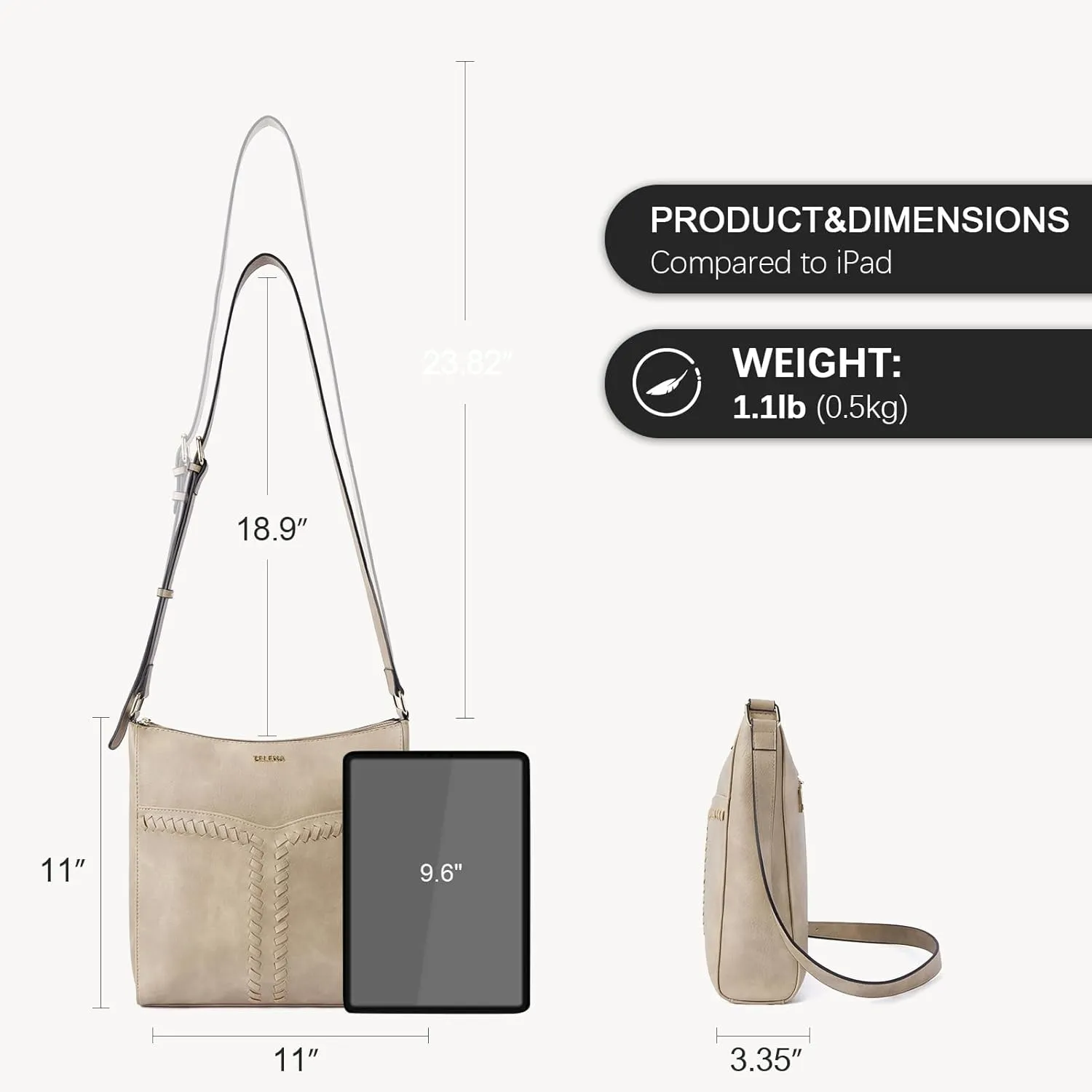 Telena Crossbody Purses for Women Trendy Vegan Leather Purses Bucket Hobo Bags Handbags with Adjustable Guitar Strap