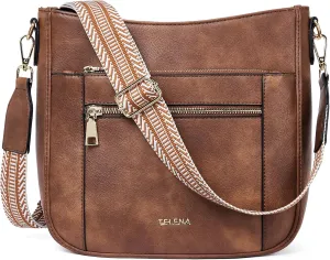 Telena Vegan Leather Crossbody Bags for Women Travel Shoulder Hobo Bag Bucket Large Purse Straps Replacement