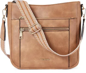 Telena Vegan Leather Crossbody Bags for Women Travel Shoulder Hobo Bag Bucket Large Purse Straps Replacement