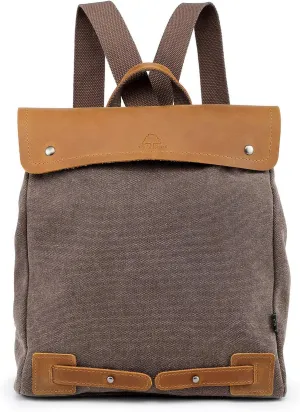 The Same Direction TSD Cooper Canvas Leather Backpack Convertible Crossbody (Brown)