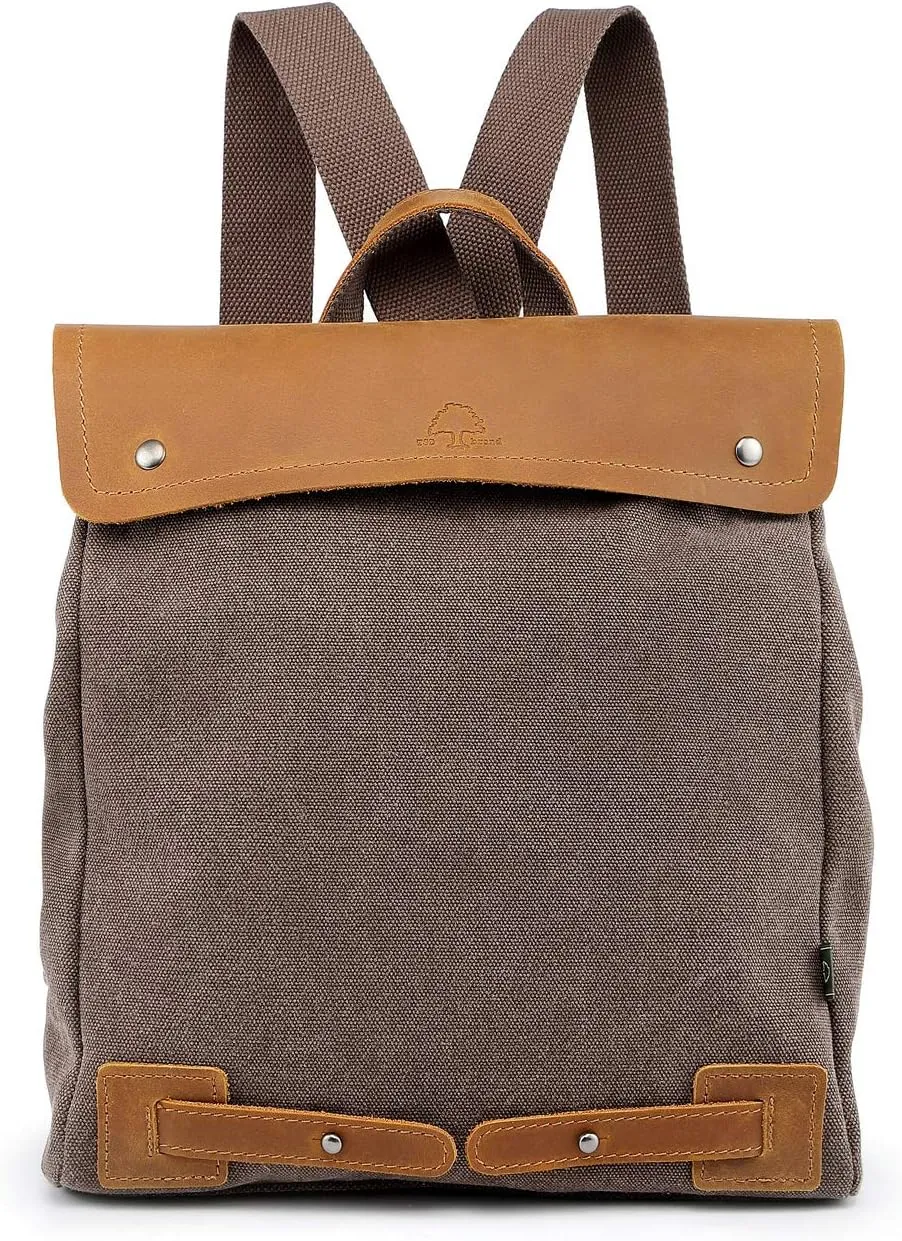 The Same Direction TSD Cooper Canvas Leather Backpack Convertible Crossbody (Brown)