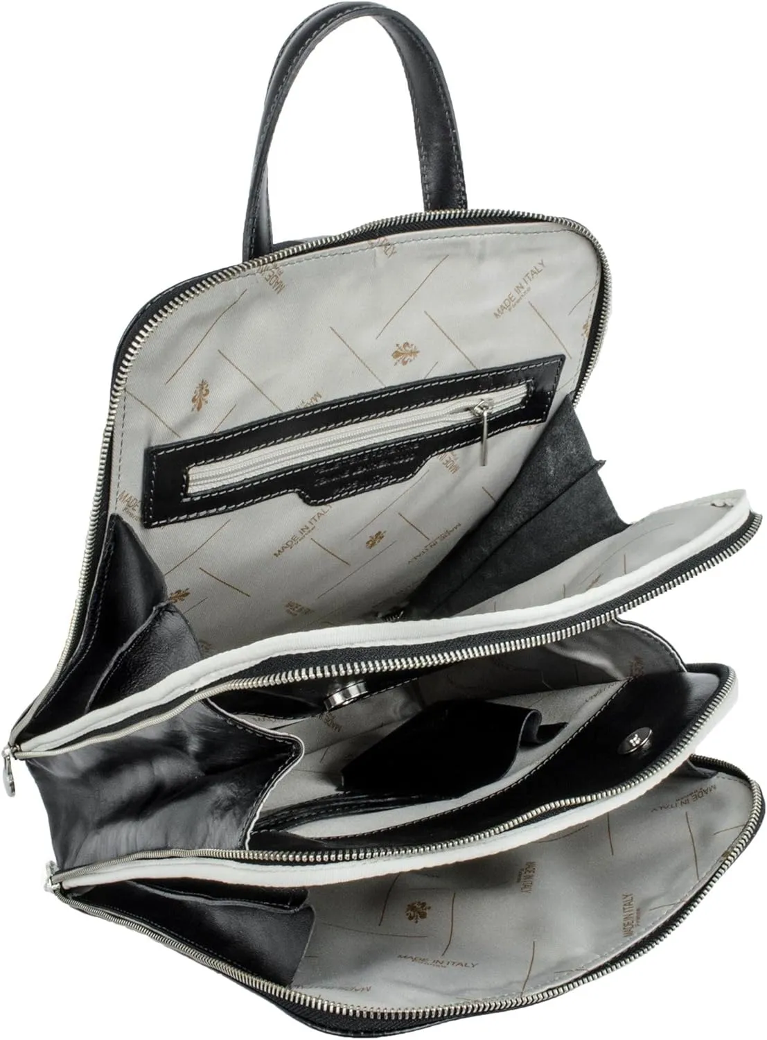 Time Resistance Leather Backpack Convertible to Shoulder Bag - Handmade For Laptops up to 12 Inches Daybag Rucksack