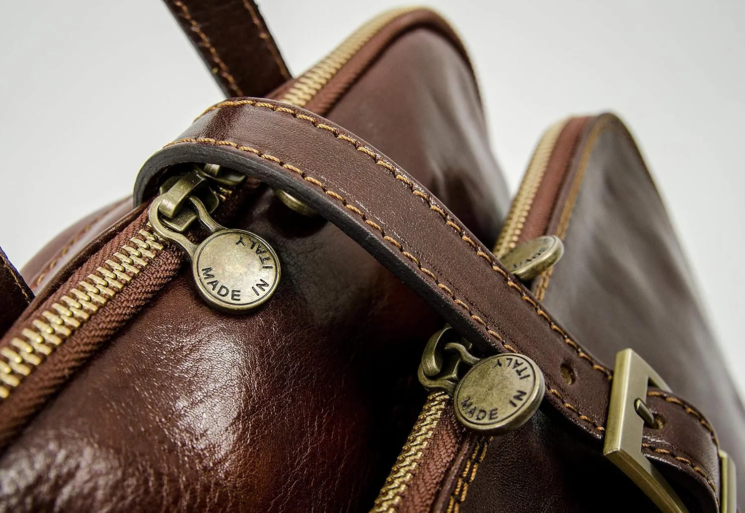 Time Resistance Leather Backpack Convertible to Shoulder Bag - Handmade For Laptops up to 12 Inches Daybag Rucksack
