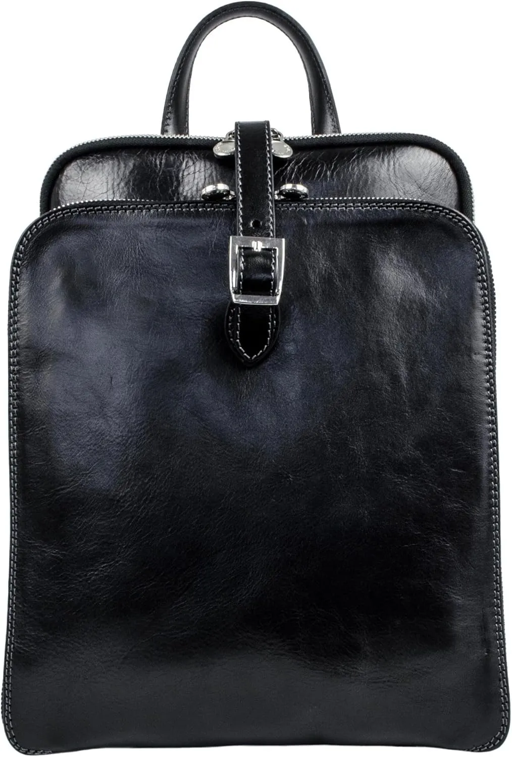 Time Resistance Leather Backpack Convertible to Shoulder Bag - Handmade For Laptops up to 12 Inches Daybag Rucksack