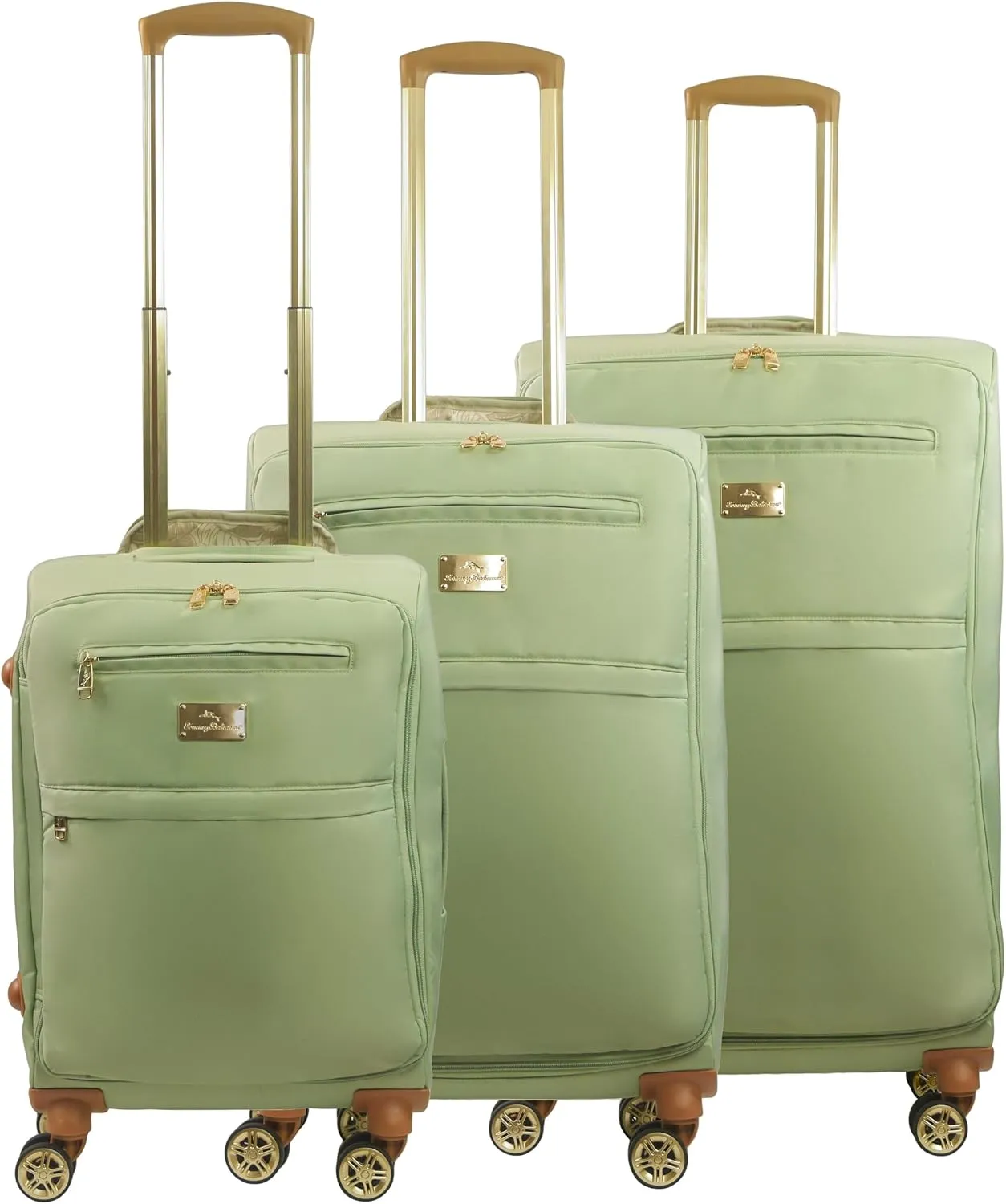 Tommy Bahama Rolling Luggage, Soft-Sided Suitcases with Wheels, 22, 26, and 30 Inch, Sage, 3 Piece Set