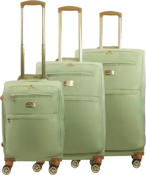 Tommy Bahama Rolling Luggage, Soft-Sided Suitcases with Wheels, 22, 26, and 30 Inch, Sage, 3 Piece Set
